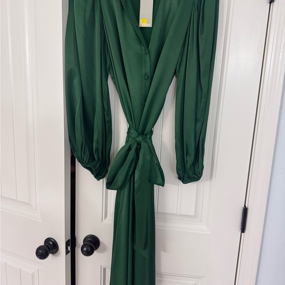 NWT Boden Emerald Satin Midi Dress - Picture 2 of 4